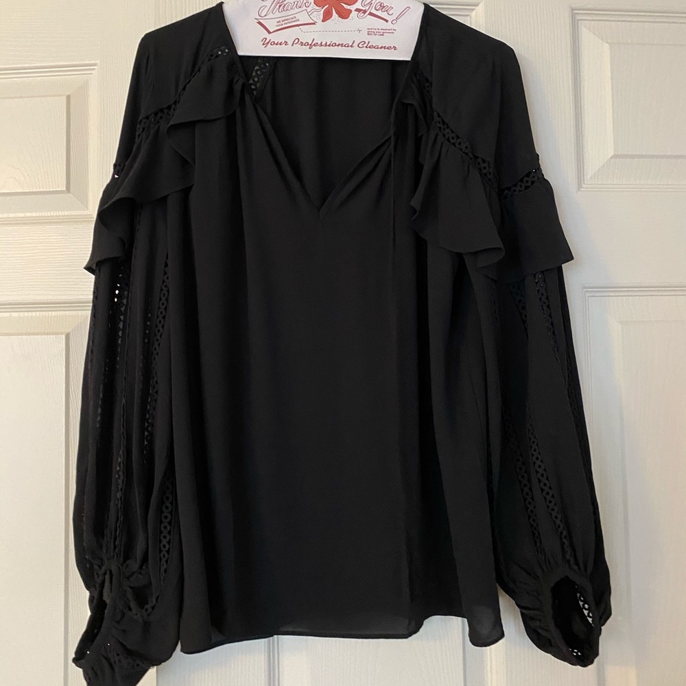 Ann Taylor black detailed blouse